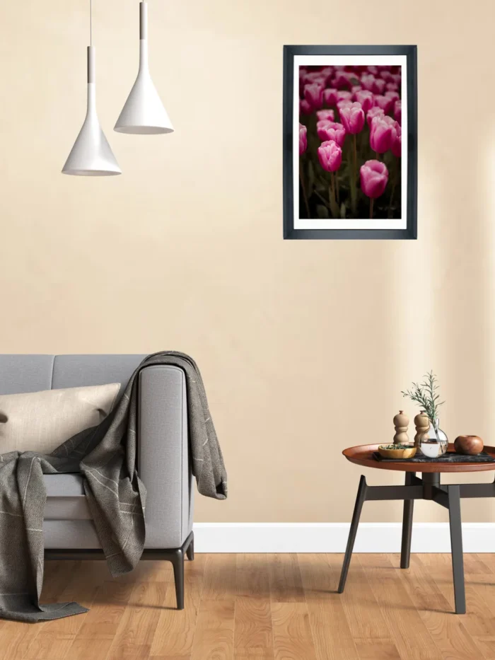 Dutch Garden Delight: Pink Tulips Wallart