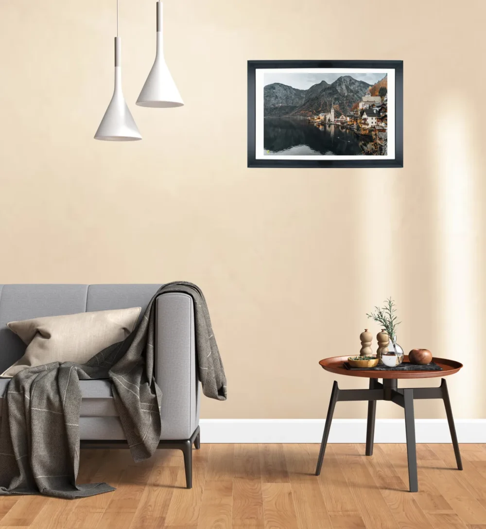 Timeless Charm: Hallstatt's Scenic Village and Church wallart