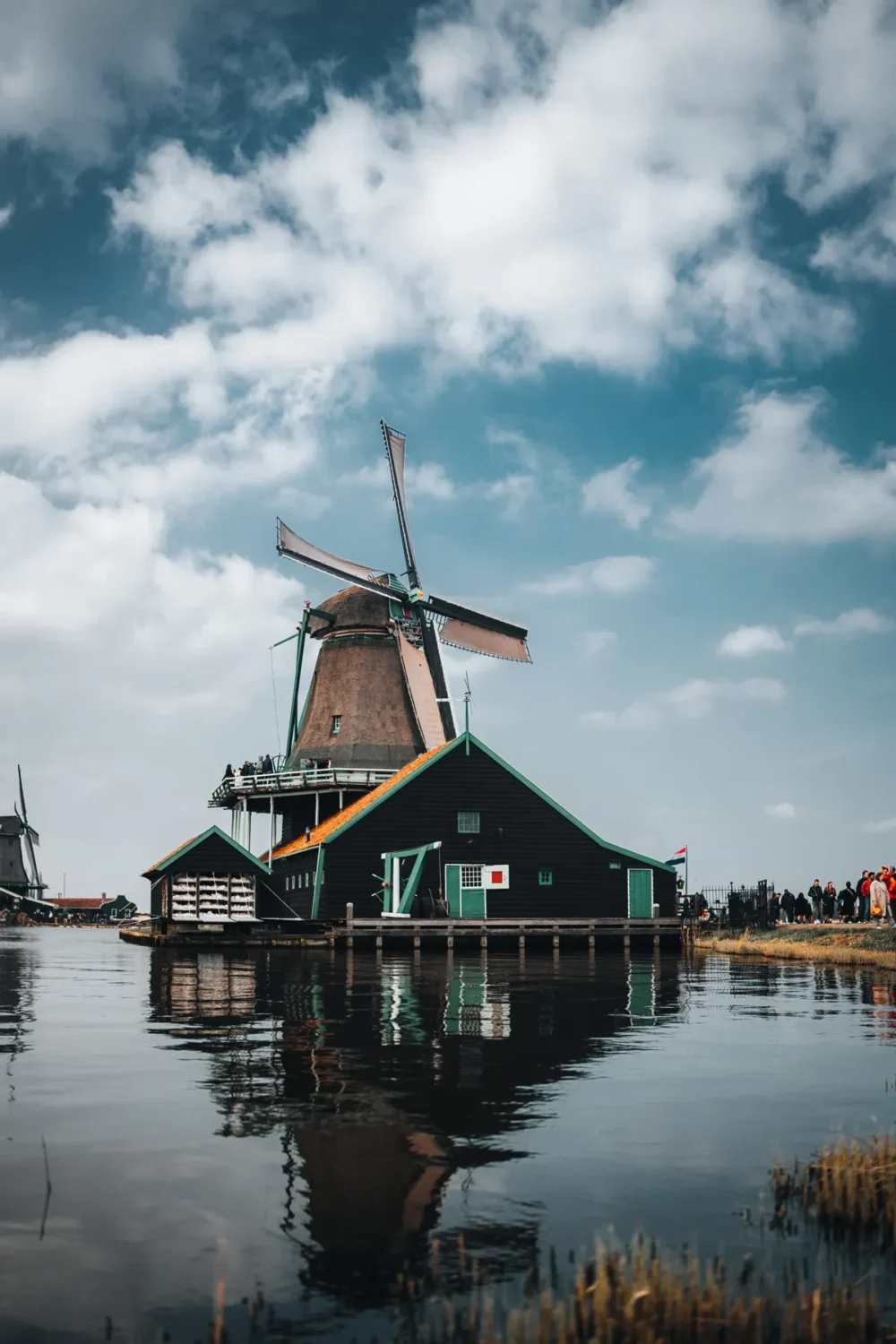 Reflections of Tradition: Windmill at Zaanse Schans wallart