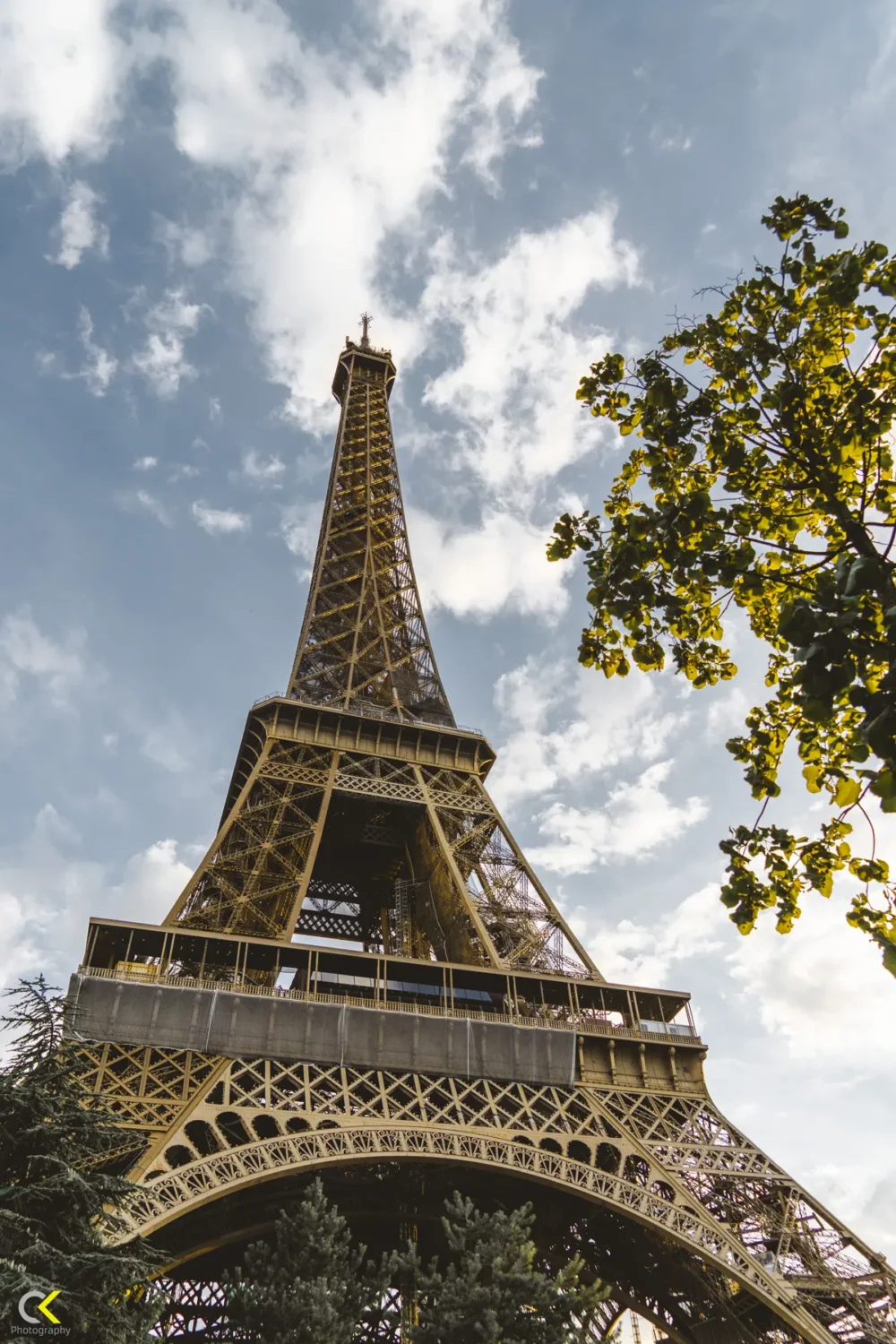 A Glimpse of Paris: Eiffel Tower on a Sunny Day wallart